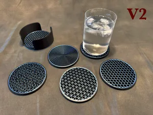 Two Color Infill Coasters with holder