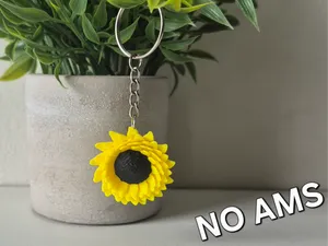 Sunflower realistic 3D keychain