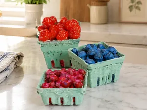 Mini strawberries, blueberries and raspberries