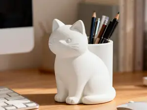 小猫收纳笔筒 | 化妆刷收纳筒