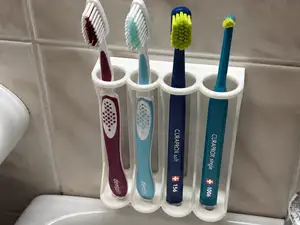Wall-Mounted Toothbrush Holder (4 Slots)
