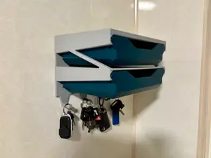Wall Key Holder Shelf w/ Dual Trays