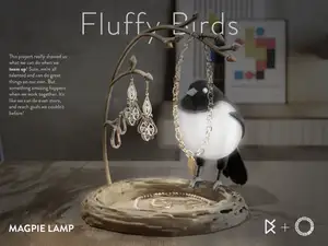 Fluffy Birds - Magpie Lamp