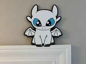 Light Fury Dragon Shelf Edge Sitter