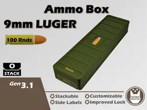 Ammo Storage Box 9mm 100 Rounds