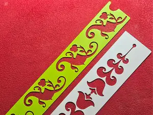 Floral border stencil