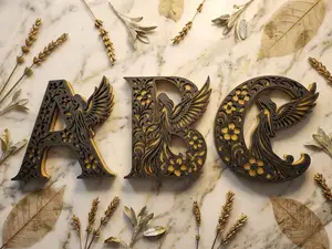 Elegant Floral Alphabet Letters – A,B,C