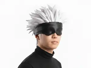 Gojo Saturo Eye Mask With Hair - jujutsu Kaisen