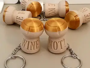 WINE NOT? - wine cork keychain