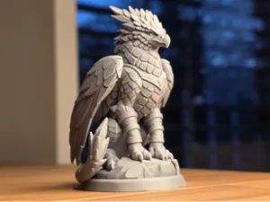 Gryphon Guardian on Rock Base Figurine