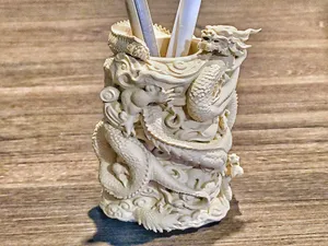 Legendary Celestial Dragon Desk Pen Holder