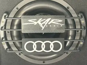 12" Subwoofer Grill Logo Plate - Audi Rings