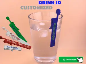 Customizable - Drink Glass Name Clip