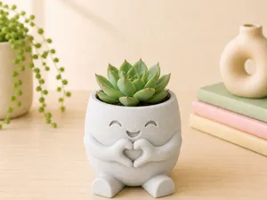 Smiling heart planter vaso kawaii