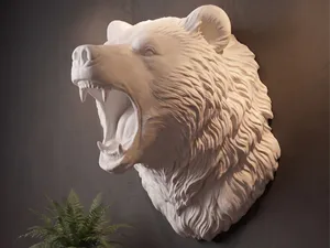 life-size Fierce Bear Head Wall Mount
