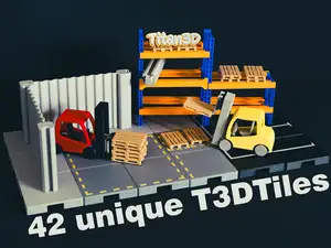 CyberBrick 1:25 Modular Warehouse Diorama T3DTiles