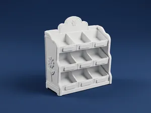 Dollhouse Mini Market Display Shelf 3D Model
