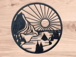Mountain & Lake Sunset Wall Art