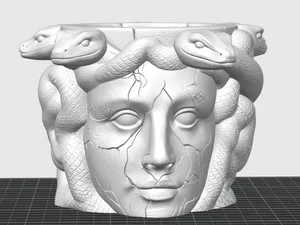 Medusa Cracked Planter – Snake Wrapped Flower Pot