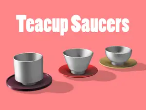 Teacup Saucers (3 piece set) - Corcelain