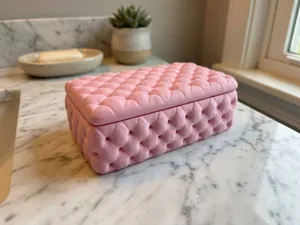 Quilted Jewelry Box Tufted Storage Container