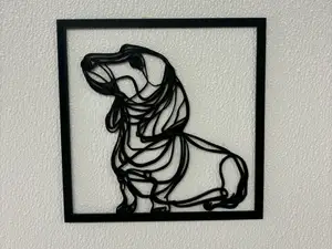 Dog lineart frame decoration Dachshund