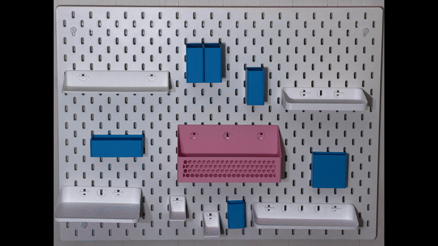 Skadis T-Clip Parametric box with Angle & Hex Grid