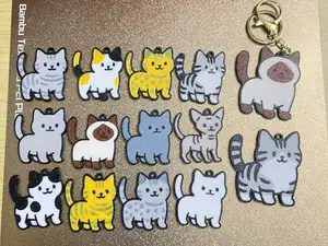 Cat Keychain, Name Tag Pack 12 model