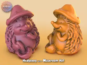 Cute Hedgehog with a Mushroom hat