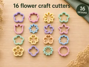 Flower Craft Cutters – 16 Floral Designs