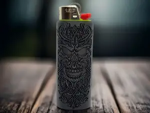 Engraved Skull King Bic Sleeve