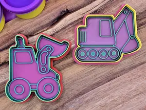 Digging Machines Playdoh Cookie Cutter Stamp