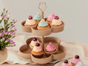 Flower-Shaped Tiered Stand / Etagere