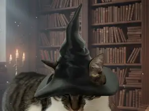 猫咪魔法帽,巫师帽,万圣节帽~