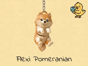 Pomeranian Keychain – Articulated Flexi Dog
