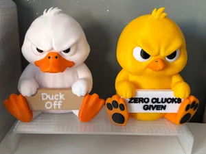 grumpy Duck with slogan