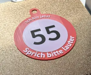 Geburtstag Plakette 50 ,55, 60, 65, 70, 75 Jahre