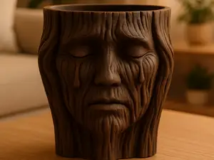 Vase Art – calm face pot for serene green accents