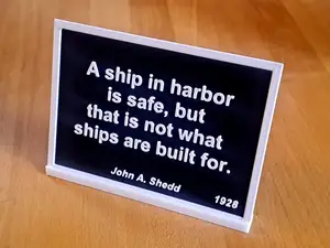 Safe in Harbor Motivation Card – English