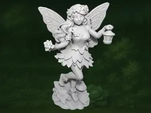 Beautiful Garden Fairy Holding a Lamp