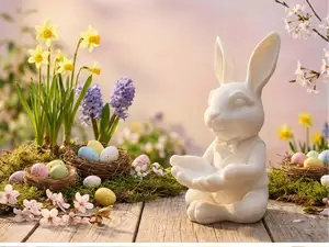 Süßer Osterhase im Anzug Eierhalter Frühlingsdeko