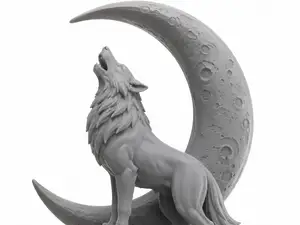 Howling wolf at the moon