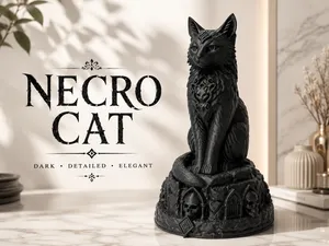 Necro Cat – Skull Relic Sculpture