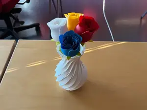 Vase with Roses and Stems - Flowers Bouquet