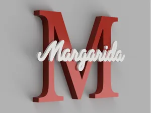 Letra “M” nome Margarida – Modelo Decorativo 3D