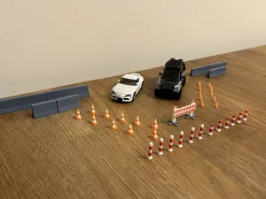 barrier set 1/64 scale for car diorama garage