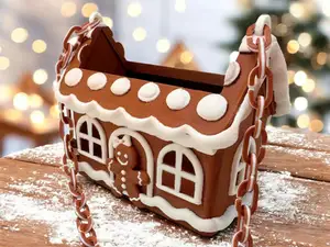 Gingerbread Purse House Container Bag