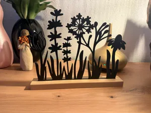 Frühlingsdeko Blumenwiese – Dekorative Silhouette