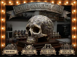 Detailed Ornamental Skull (High Detail)