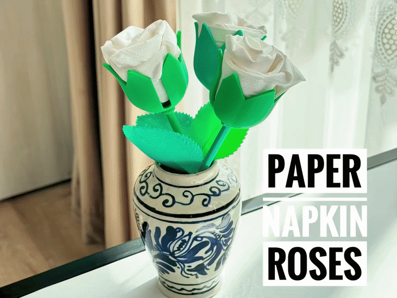 Paper napkin roses